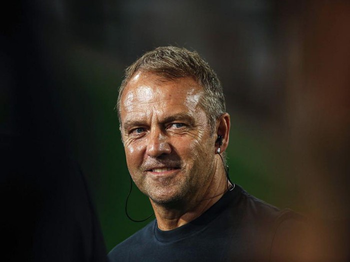 WOLFSBURG - Germany coach Hansi Flick during the friendly Interland match between Germany and Japan at the Volkswagen Arena on September 9, 2023 in Wolfsburg, Germany. ANP | Hollandse Hoogte | BART STOUTJESDIJK (Photo by ANP via Getty Images)