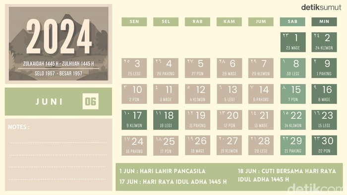 Kalender Juni 2024