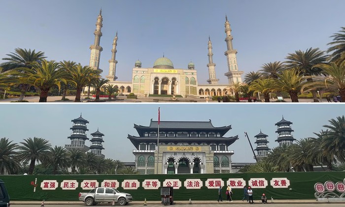 Masjid Agung Shadian sebelum dan sesudah sinifikasi Islam.