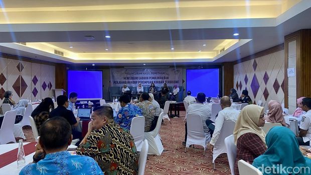 Peluncuran hasil pemetaan Komnas Perempuan 'Menulusuri Labirin dan Perjuangan Hidup Perempuan Korban Terorisme'.