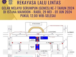 Ini Rekayasa Lalu Lintas di Sekitar Istana Maimun Saat Acara Melayu Serumpun