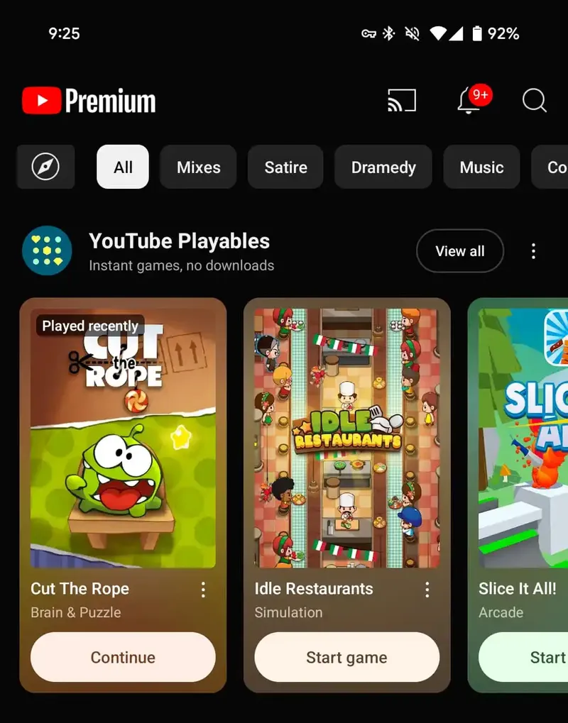 YouTube Playables