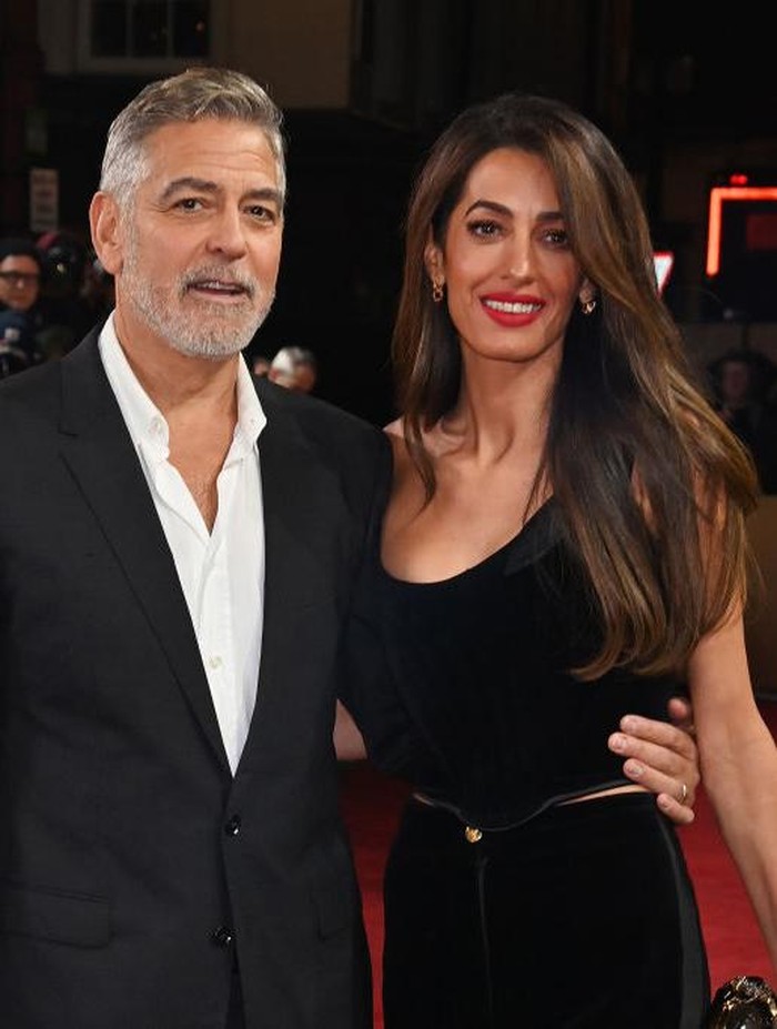 LONDON, ENGLAND - DECEMBER 03: George Clooney and Amal Clooney attend a special screening of The Boys In The Boat at The Curzon Mayfair on December 3, 2023 in London, England. (Photo by Dave Benett/WireImage)