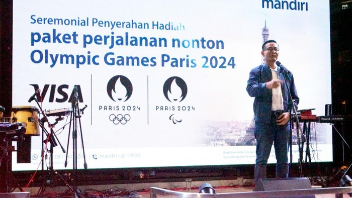 Bank Mandiri memberikan apresiasi kepada nasabah program Racing Poin dan Transaksi Mandiri Debit. Hadiahnya berupa nonton Olimpiade Paris 2024 secara langsung.