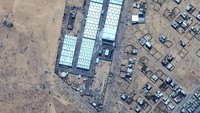 Citra satelit menunjukkan kamp PBB di kawasan Tel al-Sultan di distrik barat Rafah, pasca serangan udara Rafah, 29 Mei 2024. Selasa (28/5) waktu setempat, Israel menyerang Rafah lagi. Otoritas Gaza melaporkan sedikitnya 21 orang tewas akibat agresi Zionis itu.