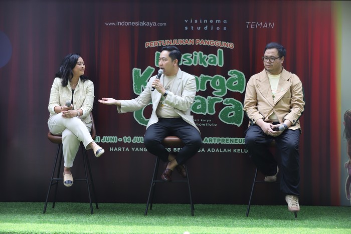 Jumpa pers Drama Musikal Keluarga Cemara di Cipete, Jakarta Selatan, pada Kamis (30/5/2024).