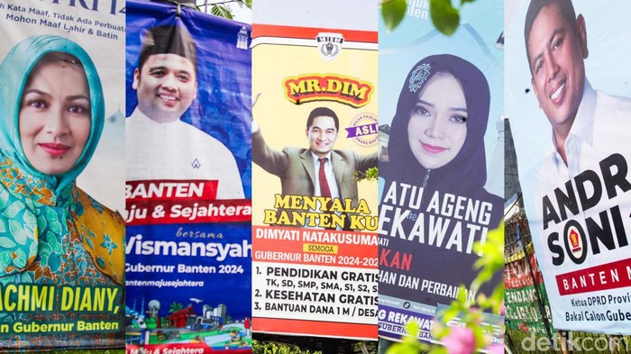 Kampanye Belum Mulai, Baliho Bakal Cagub Banten Menjamur Masa kampanye Pilgub Banten 2024 belum dimulai. Tetapi, baliho yang memasang foto bakal cagub Banten mulai bertebaran.