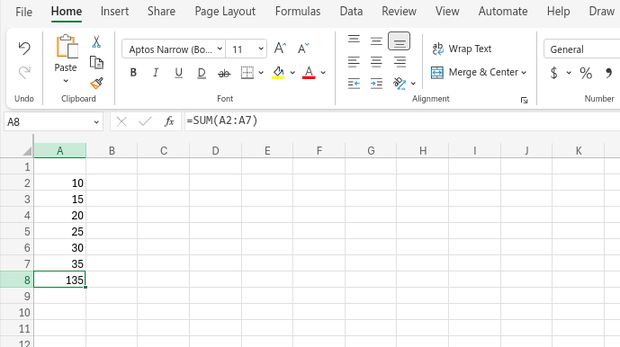 Rumus rata-rata di Ms Excel