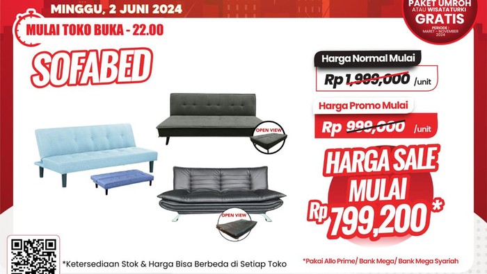 Beli Sofabed di Transmart Full Day Sale Cuma Rp 700 Ribuan Aja