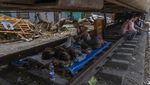 Cuaca Terik Menyengat, Warga India Ngadem di Bawah Gerbong Kereta