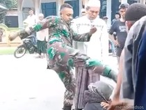 Viral Oknum TNI Tendang Kepala Warga, Diduga Marah Istrinya Ditabrak Motor