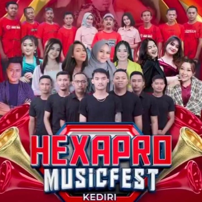 Poster event Hexapro Music Fest yang gagal digelar karena kontrak artis digelapkan karyawannya