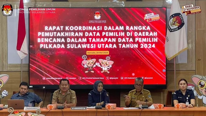Rapat koordinasi KPU Sulut.