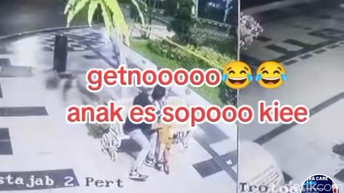 Rekaman CCTV sejoli bermesraan di kursi pedestrian Balai Kota Surabaya.
