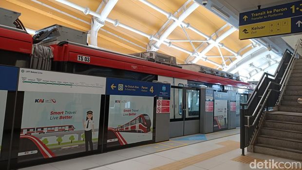 Stasiun LRT Jabodebek. (Rachma Syifa Faiza Rachel/detikcom)