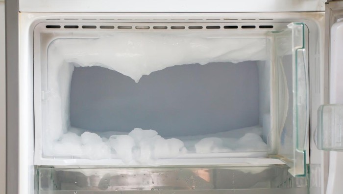 Many Ice frozen in the fridge