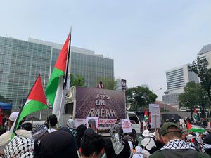 Ada Aksi All Eyes on Rafah di depan Kedubes AS, Arus Lalin Dialihkan