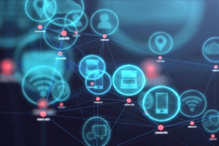 Internet of Things concept,social icon on 3d space,business and technology concept