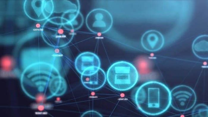 Internet of Things concept,social icon on 3d space,business and technology concept