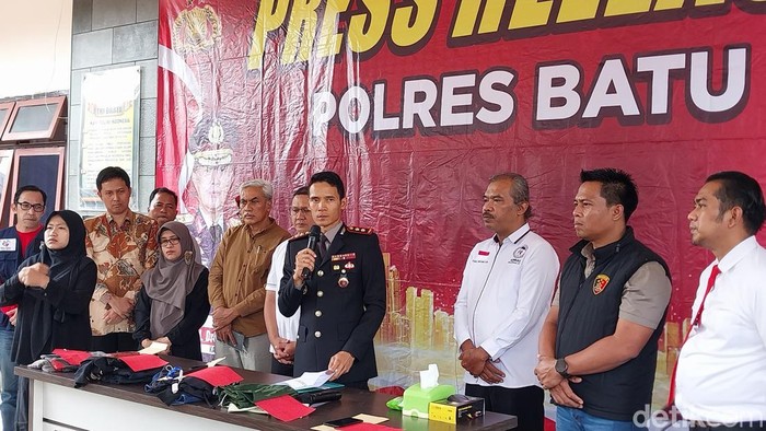 Jumpa pers Polres Kota Batu kasus siswa SMP tewas dikeroyok