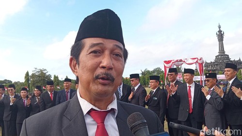 Kepala Dinas Pendidikan, Kepemudaan, dan Olahraga (Disdikpora) Bali Ketut Ngurah Boy Jayawibawa di Lapangam Niti Mandala Renon, Denpasar, Sabtu (1/6/2024).