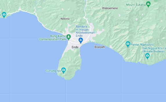 Peta Ende di Flores NTT. (Tangkapan Layar Google Maps)
