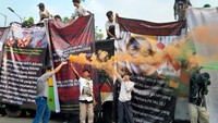 Ratusan perwakilan karyawan PT Polo Ralph Lauren Indonesia saat menggelar demo di Mahkamah Agung (MA), Jalan Medan Merdeka Utara, Jakarta, Senin (20/5/2024). Mereka masih menuntut keadilan dari lembaga pimpinan Muhammad Syarifuddin itu.