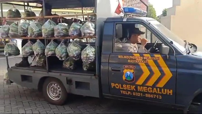 Mobil Patroli Polsek Megaluh jadi gerobak sayur