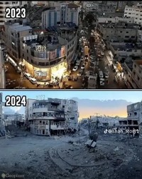 potret sedih gaza sebelum dan setelah dibombardir israel