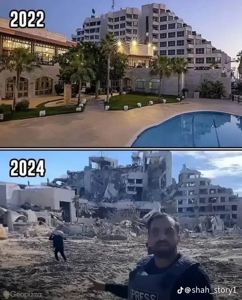potret sedih gaza sebelum dan setelah dibombardir israel