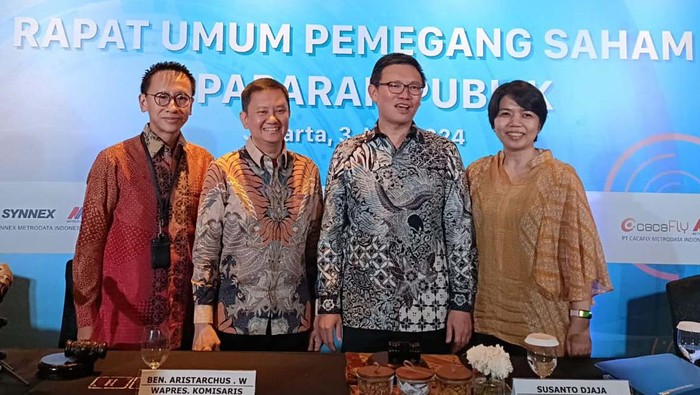 PT Metrodata Electronics Tbk (MTDL) gelar RUPST di Jakarta, Senin (3/6). Emiten teknologi informasi dan komunikasi itu membagikan dividen Rp 257,8 miliar.