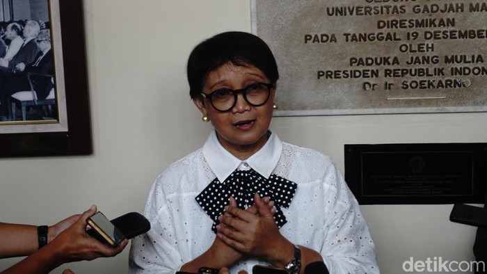 Menlu Retno LP Marsudi di UGM, Senin (3/6/2024)