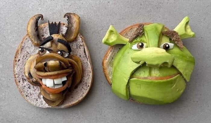 roti untuk sarapan berbentuk karakter Shrek