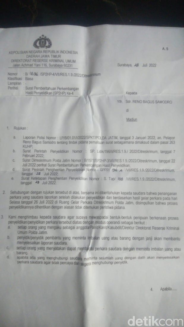 SP2HP soal dugaan ijazah palsu Sugiri Sancoko