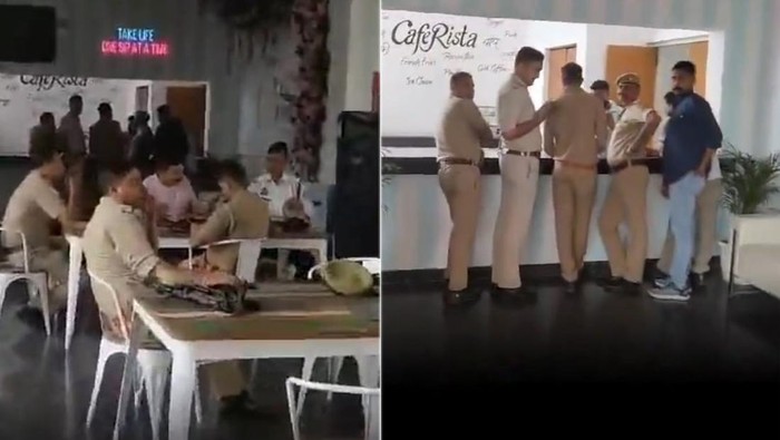 Di Kafe India Ini Pengunjung Bisa Ngopi Bareng Polisi