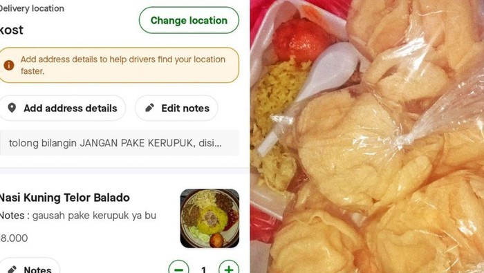 Ngakak! Pembeli Emosi saat Pesan Nasi Kuning Tanpa Kerupuk via Ojol