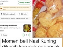 Ngakak! Pembeli Emosi saat Pesan Nasi Kuning Tanpa Kerupuk via Ojol