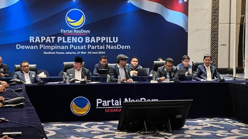 Rapat pleno Bappilu DPP NasDem di Jakarta, Selasa (4/6/2024).