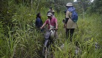 Satu jam setelah patroli, penjaga hutan melihat mamalia lain di hutan bersama mereka. “Mau kemana? Apa yang sedang kamu lakukan?” mereka dengan ramah bertanya kepada seorang pria yang lewat sambil membawa peralatan pertanian. “Ingatlah untuk tidak menebang pohon kemanapun kamu pergi, oke?”
