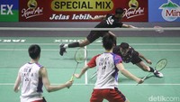 Bagas/fikri harus rela kalah di gim pertama dengan skor 21-18.