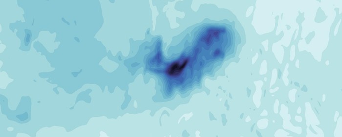 gambar polynya Maud Rise dan konsentrasi es laut di sekitarnya.