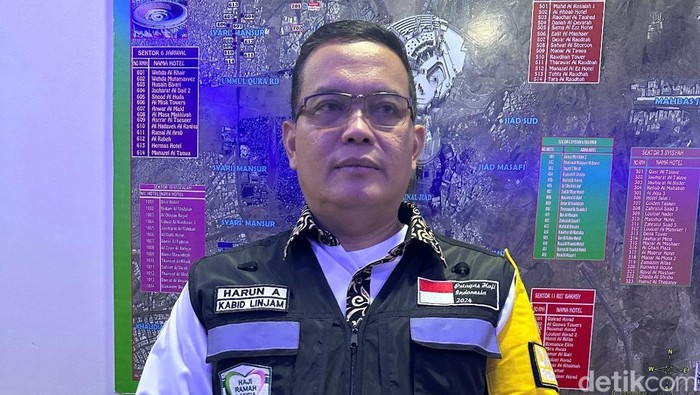 Kepala Satuan Operasional Arafah, Muzdalifah dan Mina (Armuzna) Harun Arrasyid saat ditemui di Kantor Daker Makkah, Rabu (5/6/2024).