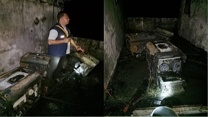 Kebakaran di rumah makan di Lubuklinggau akibat genset meledak.