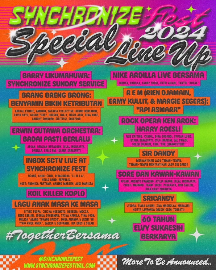 Line Up Synchronize Fest 2024