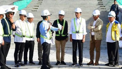Momen Mendag Zulhas Dampingi Jokowi Groundbreaking Infrastruktur IKN