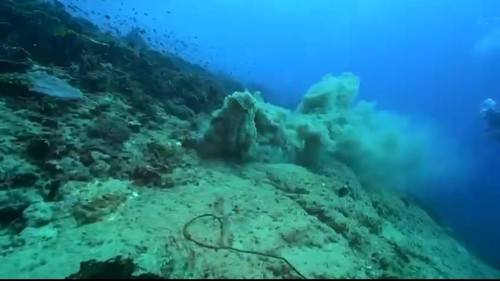 Penampakan lumpur di bawah laut Gili Trawangan, Lombok Utara, NTB. (Dok. BKKPN Kupang Wilayah Kerja Perairan Tramena)