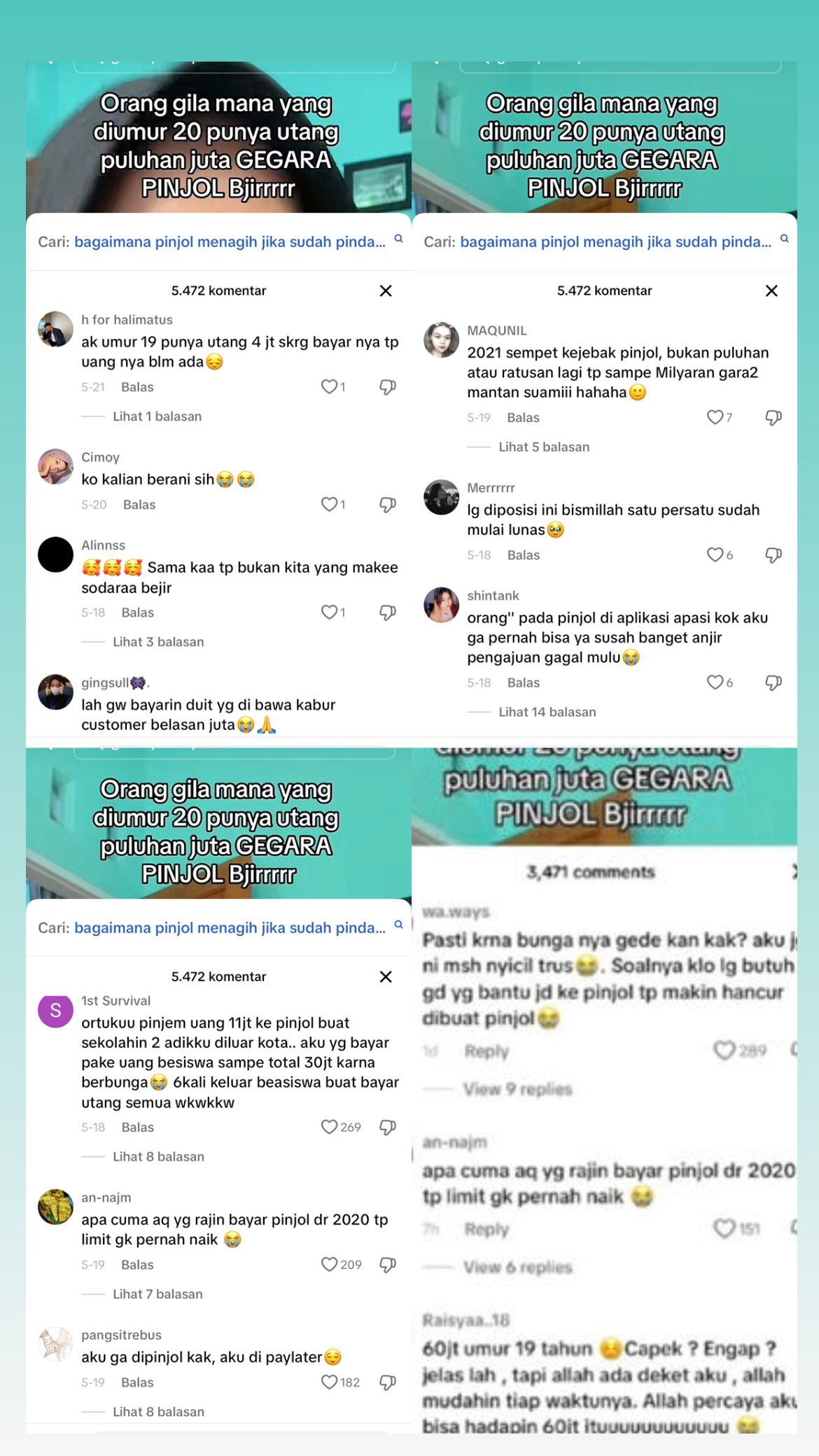 Tren orang gila mana jadi ajang curhat kesulitan bayar pinjol oleh netizen