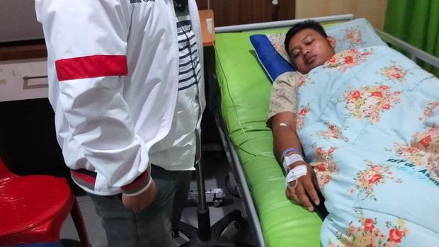 Wasit Ridwan Prayitno yang jadi korban pengroyokan laga tarkam di Kabupaten Semarang, Jawa Tengah, masih dirawat di rumah sakit di Semarang, Rabu (5/6/2024).