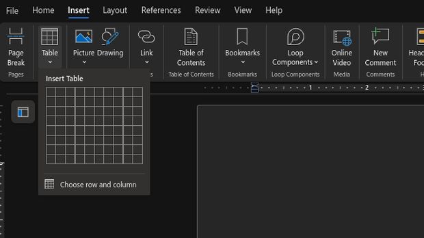 Cara membuat tabel di Ms Word