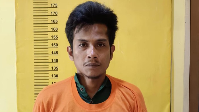 Foto: Pelaku saat diamankan polisi. (Dok Satreskrim Polresta Pekanbaru)
